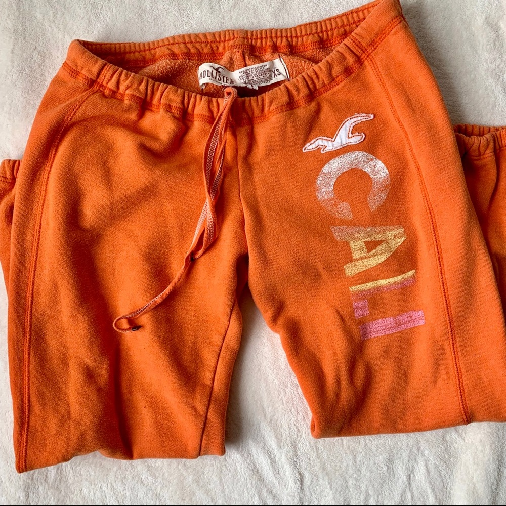 Hollister orange logo sweatpants size XS - Picture 5 of 7